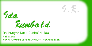 ida rumbold business card